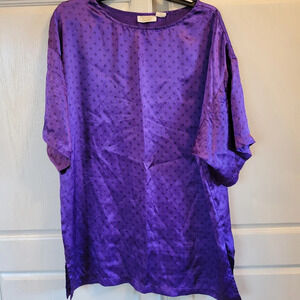 Vintage Gold Tag Victoria's Secret Purple Silky Sleep Shirt